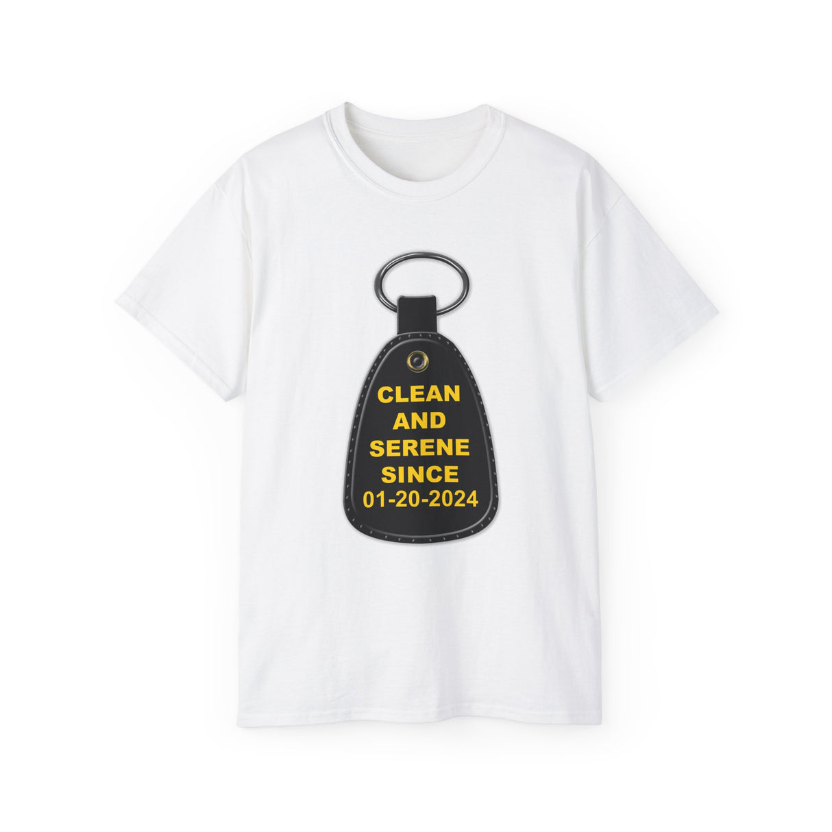 Custom Clean & Serene Since Key Tag Tee