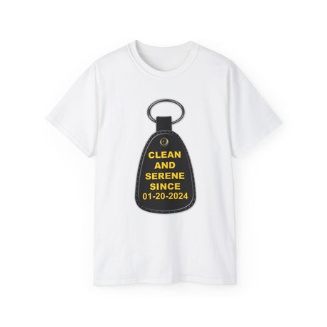 Custom Clean & Serene Since Key Tag Tee