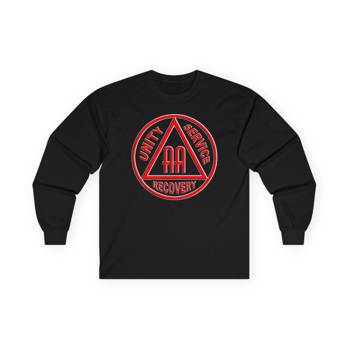 AA - Black & Red Symbol Long Sleeve dtg Tee