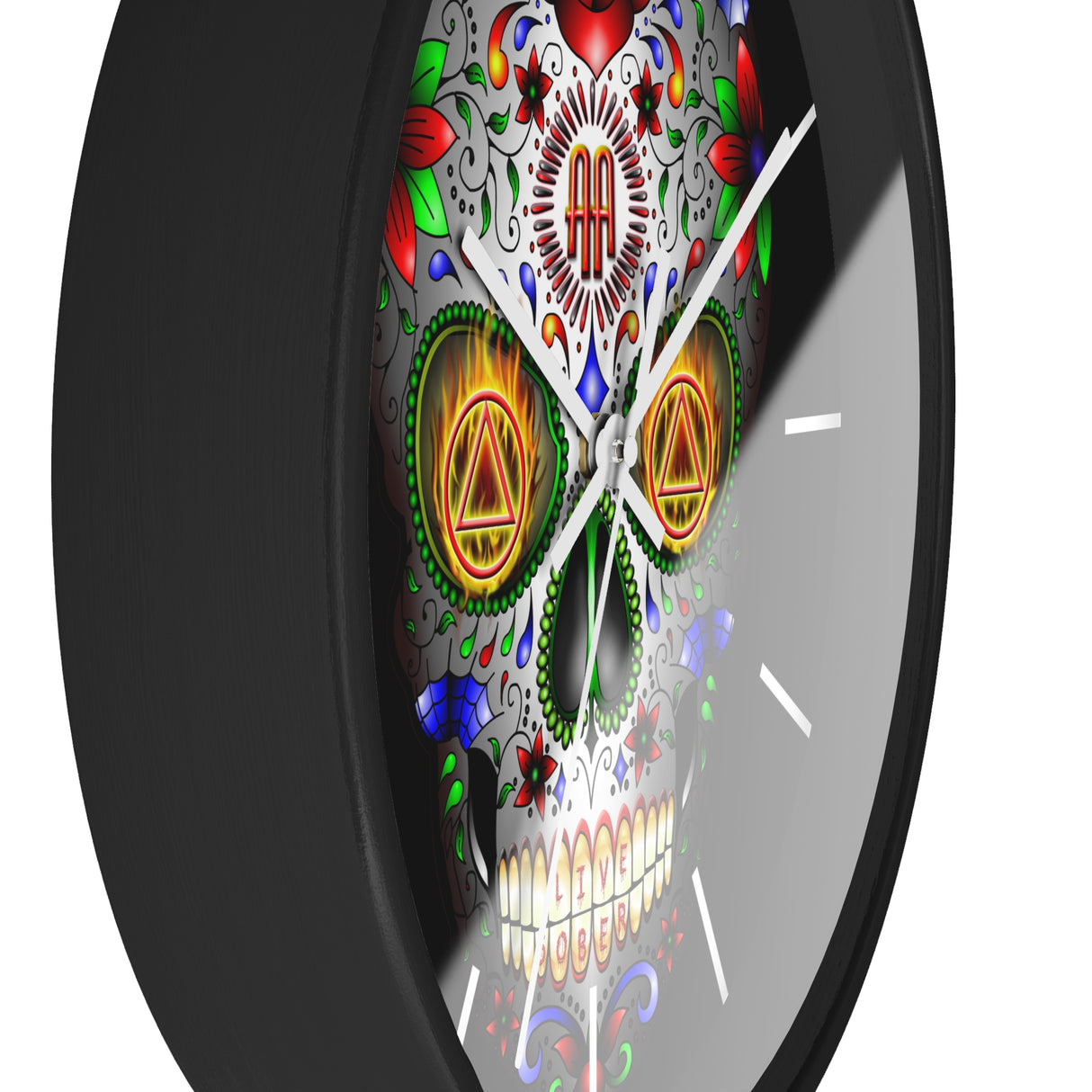 AA Sugar Skull Wall Clock