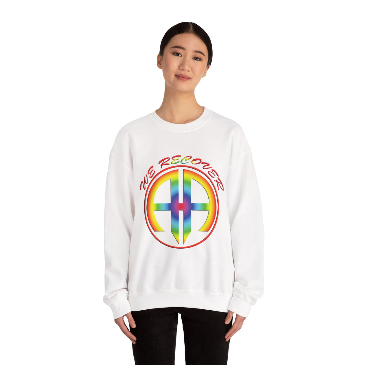 We Recover Rainbow dtg Crewneck Sweatshirt