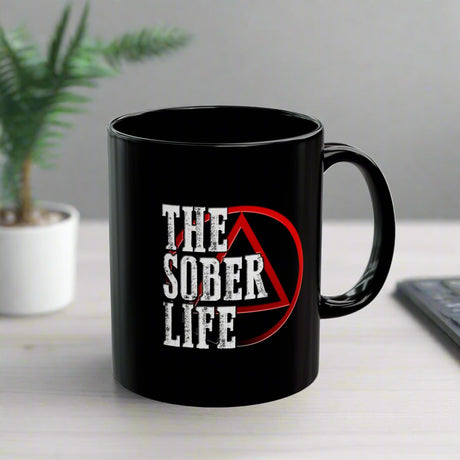 AA The Sober LIfe 11oz Black Mug