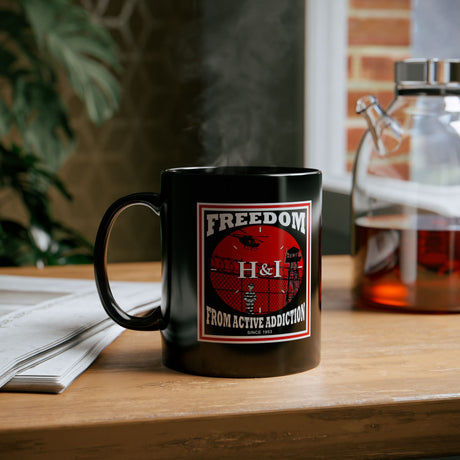 Freedom From Addiction 11oz Black Mug