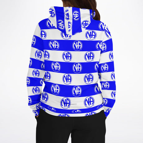 Striped NA Symbol Blue AOP Hoodie