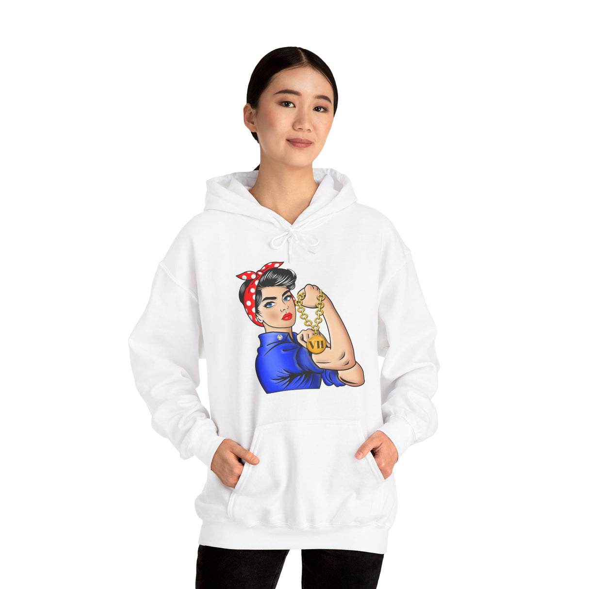 Custom AA Rosie The Riveter dtg Hoodie