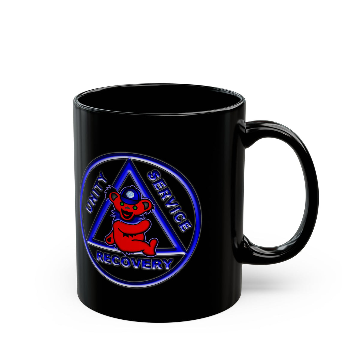 AA Teddy On AA Symbol 11oz Black Mug