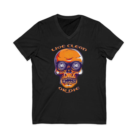 Live Clean Skull  dtg V-Neck Tee