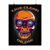 Live Clean Skull Vertical Posters