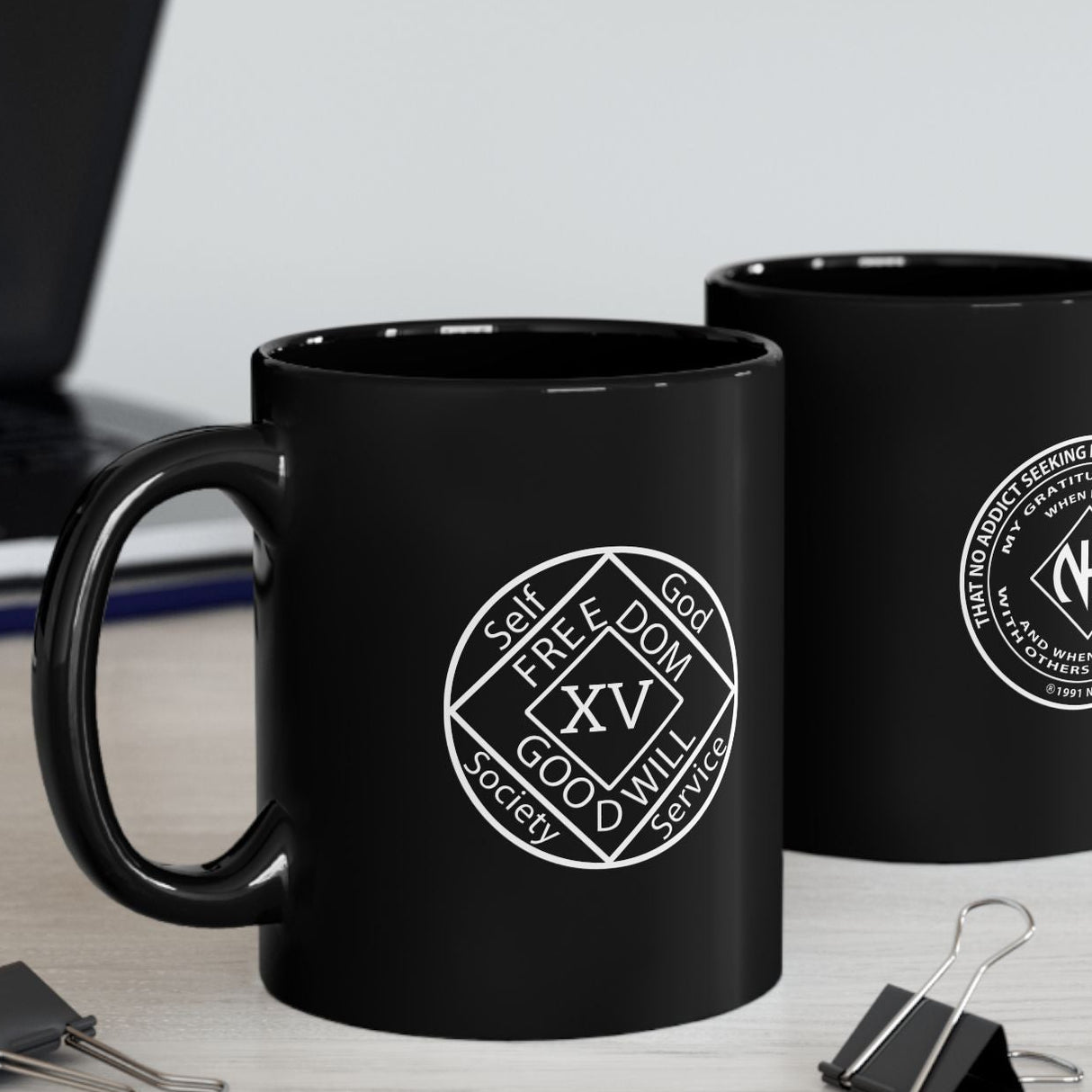 NA Medallion Clean Time 11/15oz Black Mug