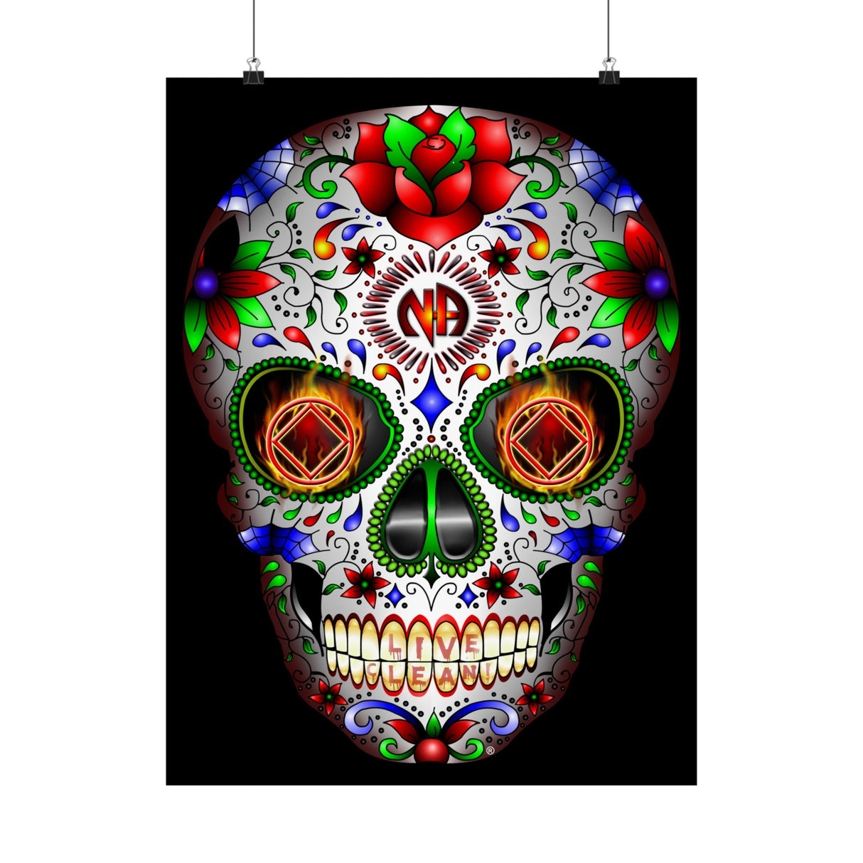 NA Sugar Skull 1  Vertical Posters