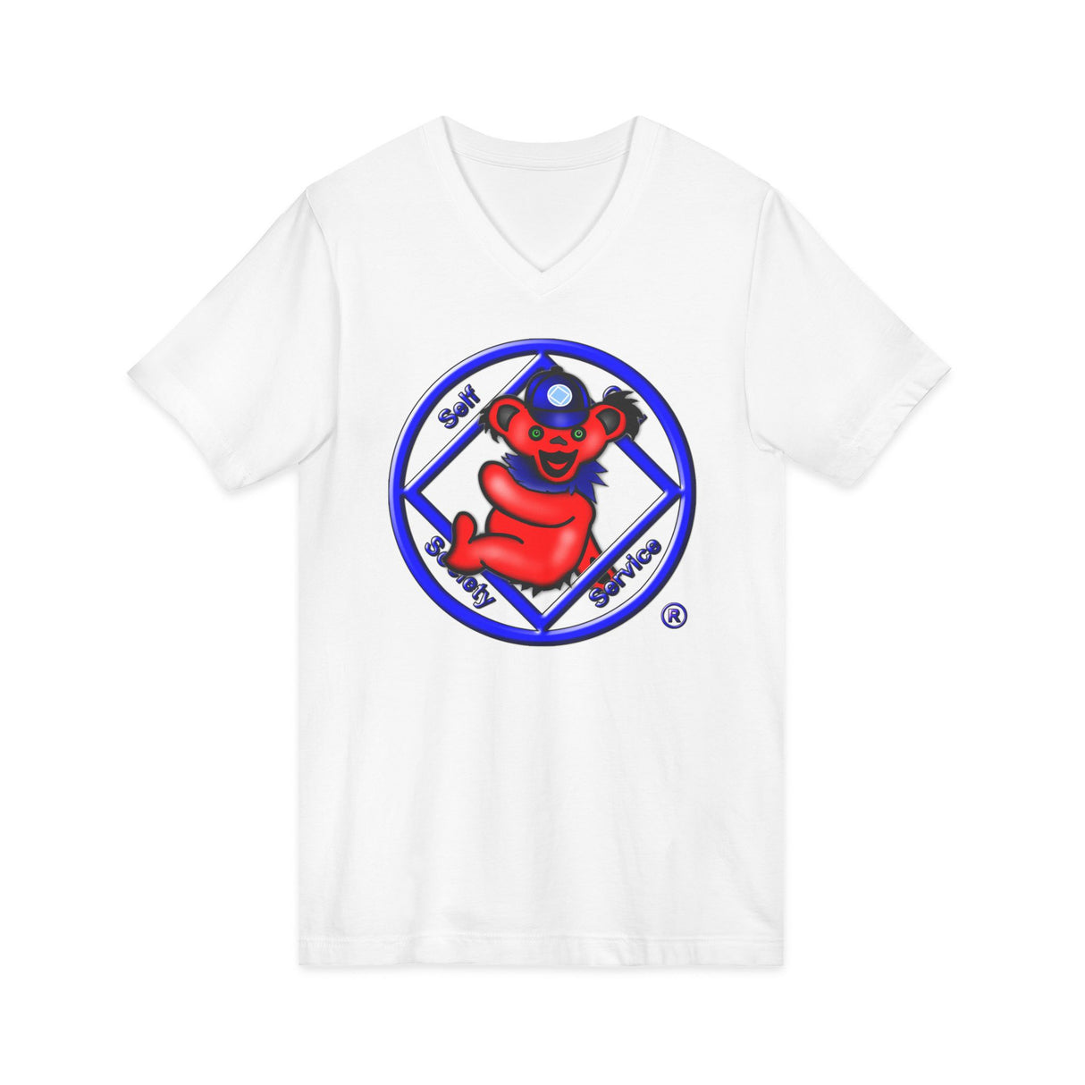 Teddy On NA Symbol dtg V-Neck Tee