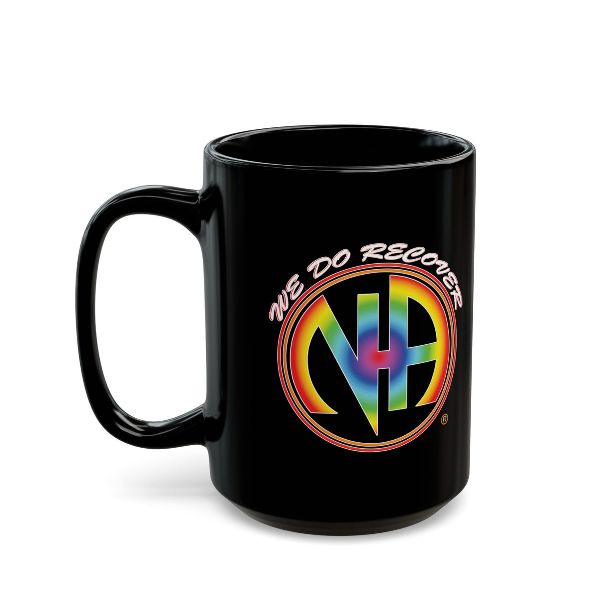 We Do Recover Rainbow 11/15oz Black Mug