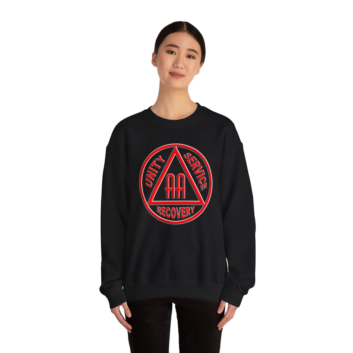 AA Black & Red Symbol dtg Crewneck Sweatshirt