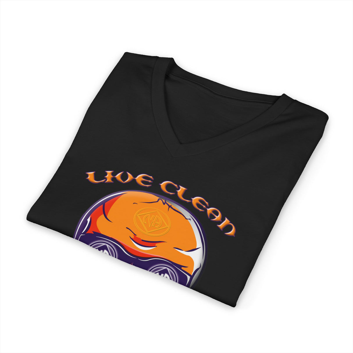 Live Clean Skull  dtg V-Neck Tee