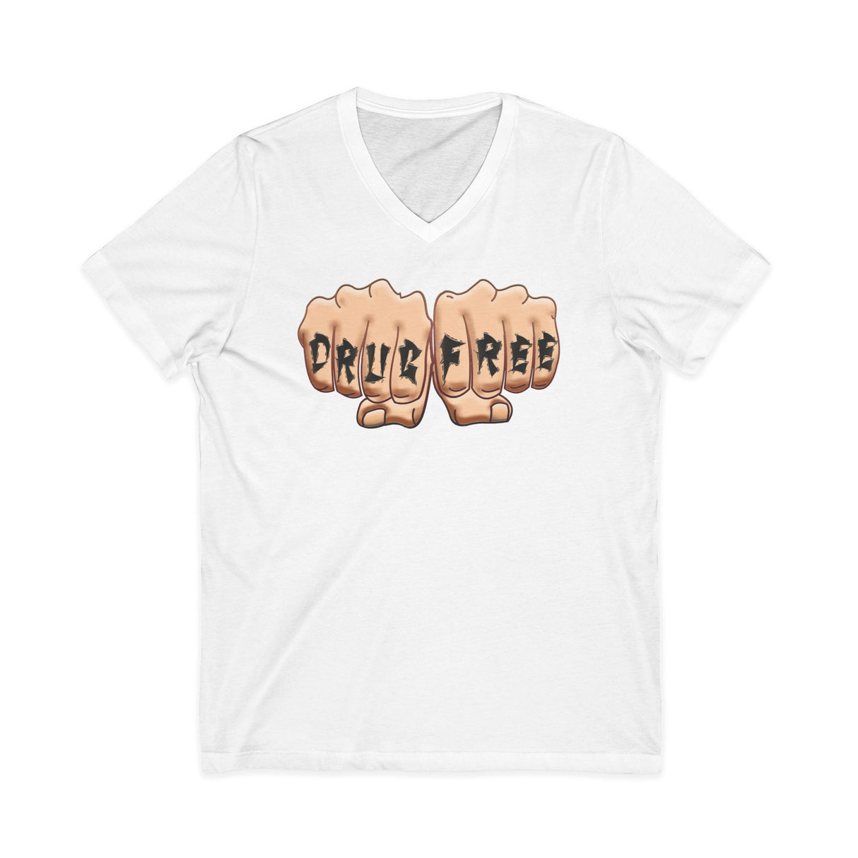 Drug Free Fist dtg V-Neck Tee