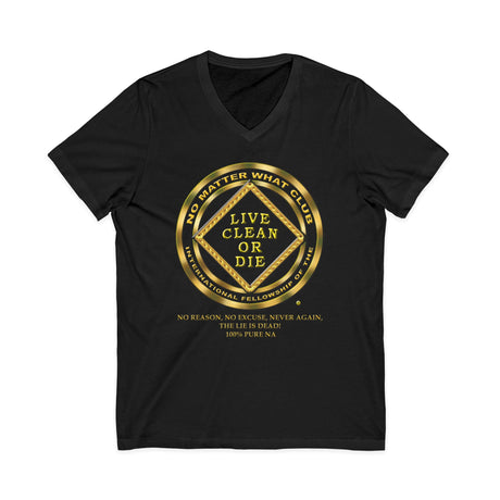 No Matter What Club Gold dtg V-Neck Tee