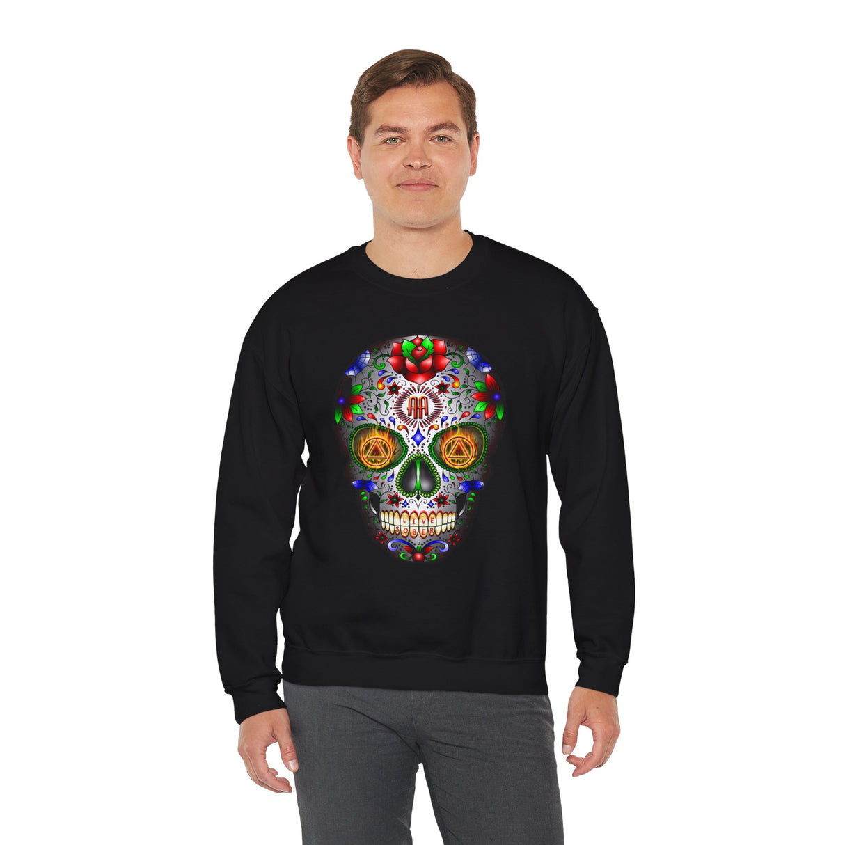 AA Sugar Skull dtg Crewneck Sweatshirt