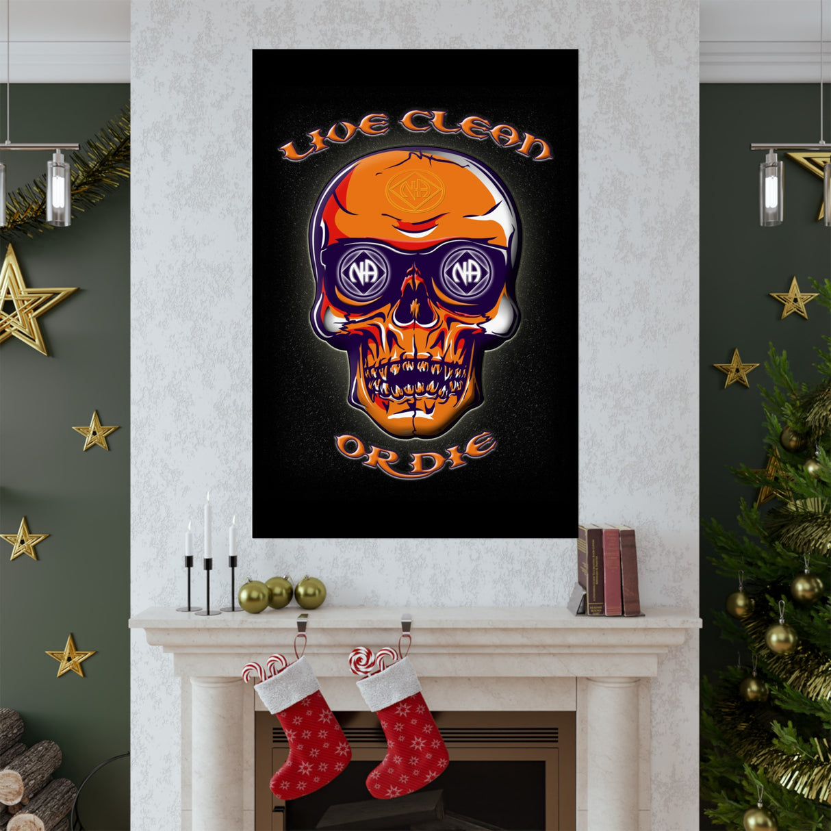 Live Clean Skull Vertical Posters