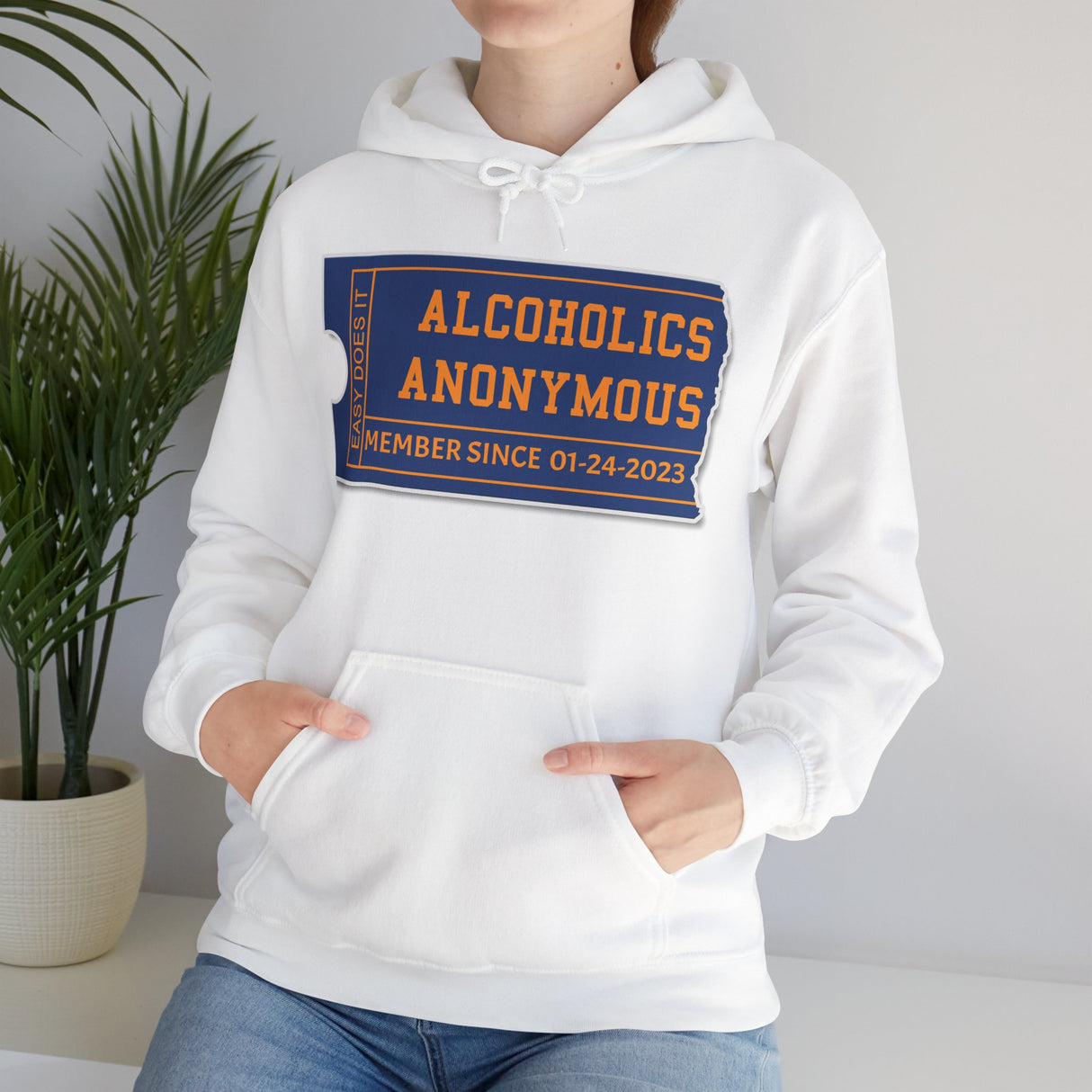 Custom AA Membership Ticket dtg Hoodie