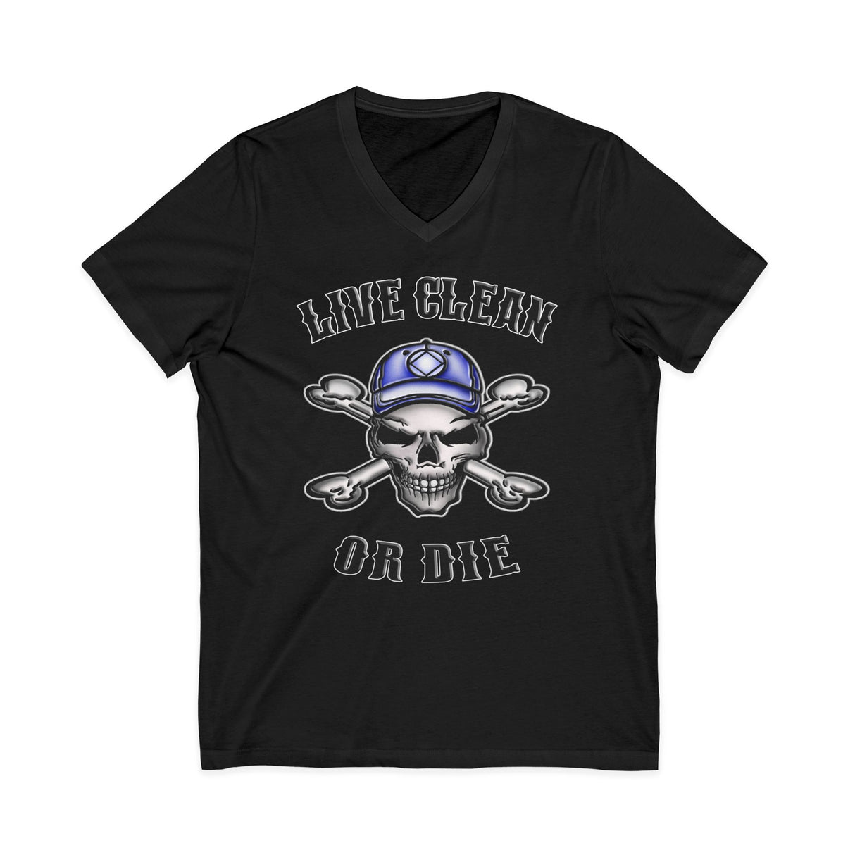 Live Clean Or Die V.2 dtg V-Neck Tee