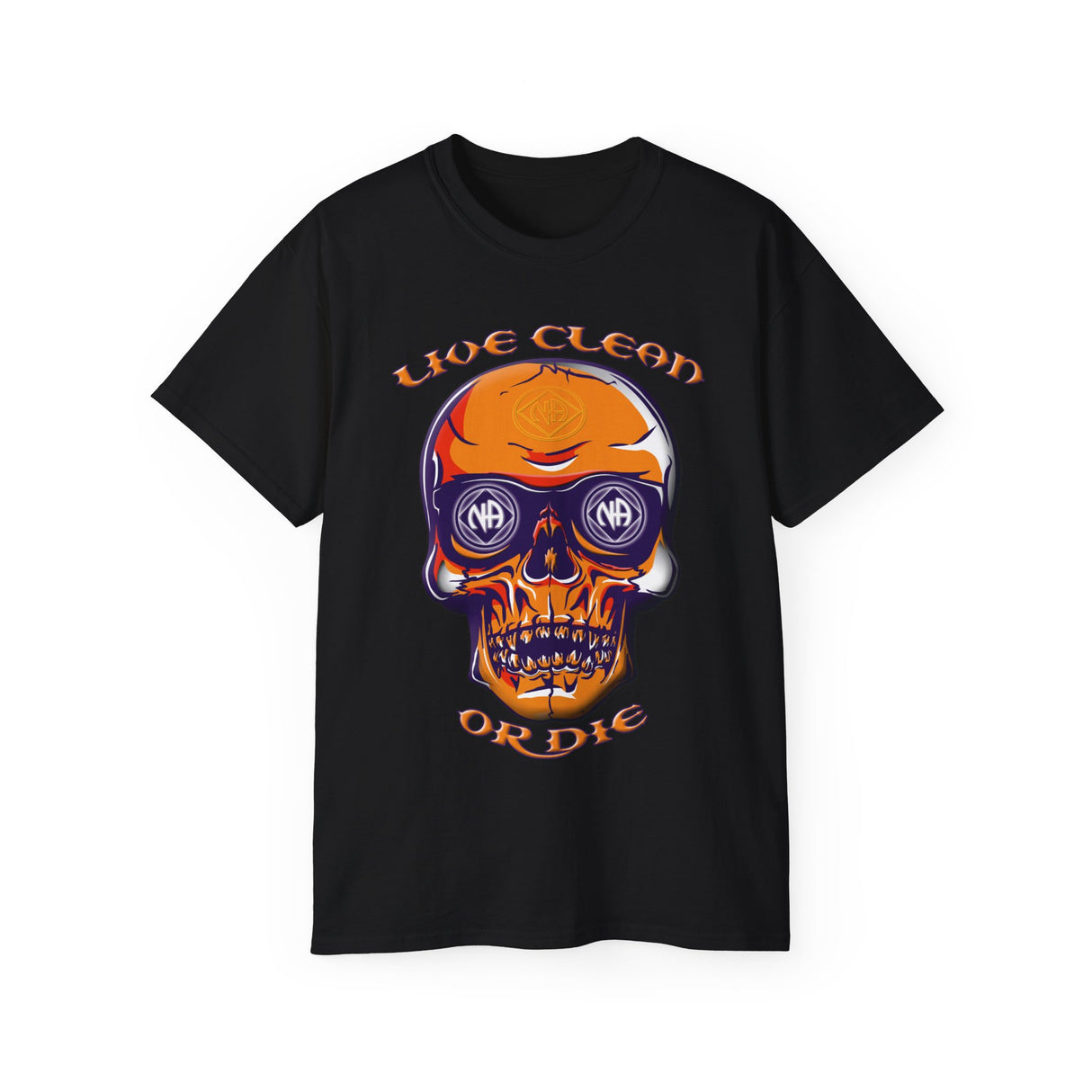 Live Clean Or Die Skull dtg Tee