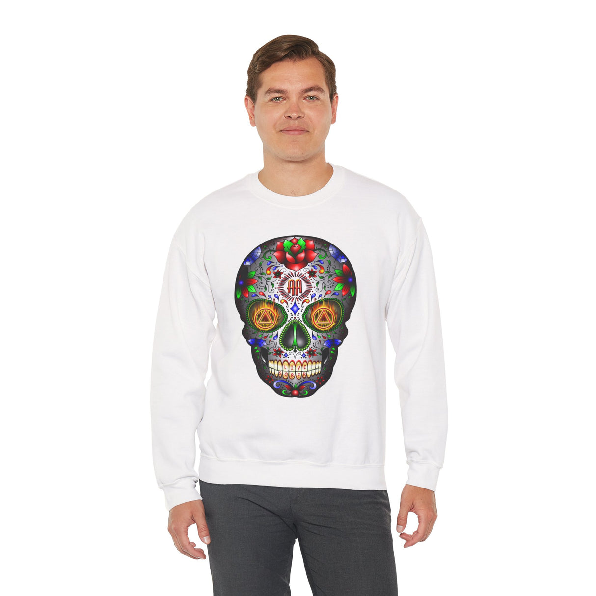 AA Sugar Skull dtg Crewneck Sweatshirt