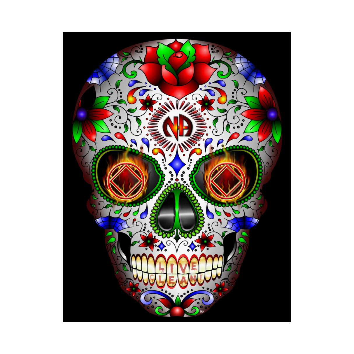 NA Sugar Skull 1  Vertical Posters
