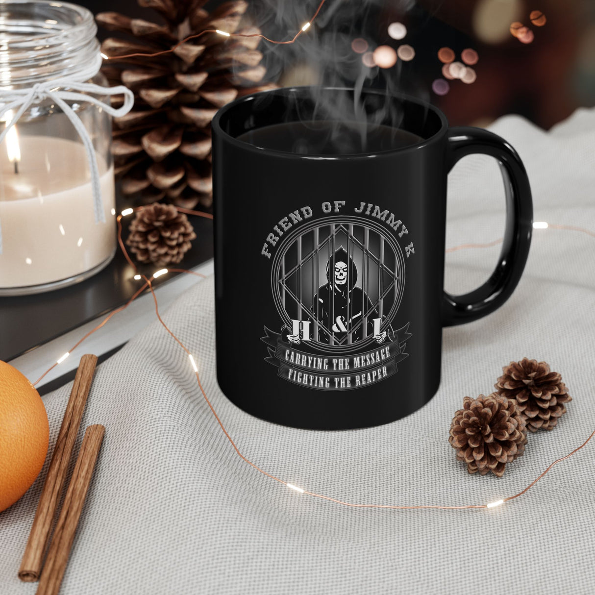 Fighting The Reaper 11/15oz Black Mug