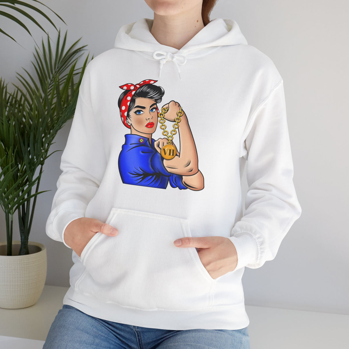 Custom NA Rosie The Riveter dtg Hoodie