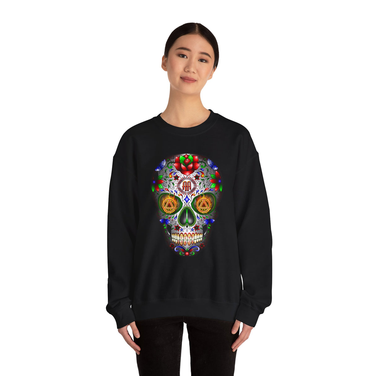 AA Sugar Skull dtg Crewneck Sweatshirt