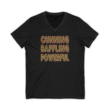 Cunning Baffling Powerful dtg V-Neck Tee