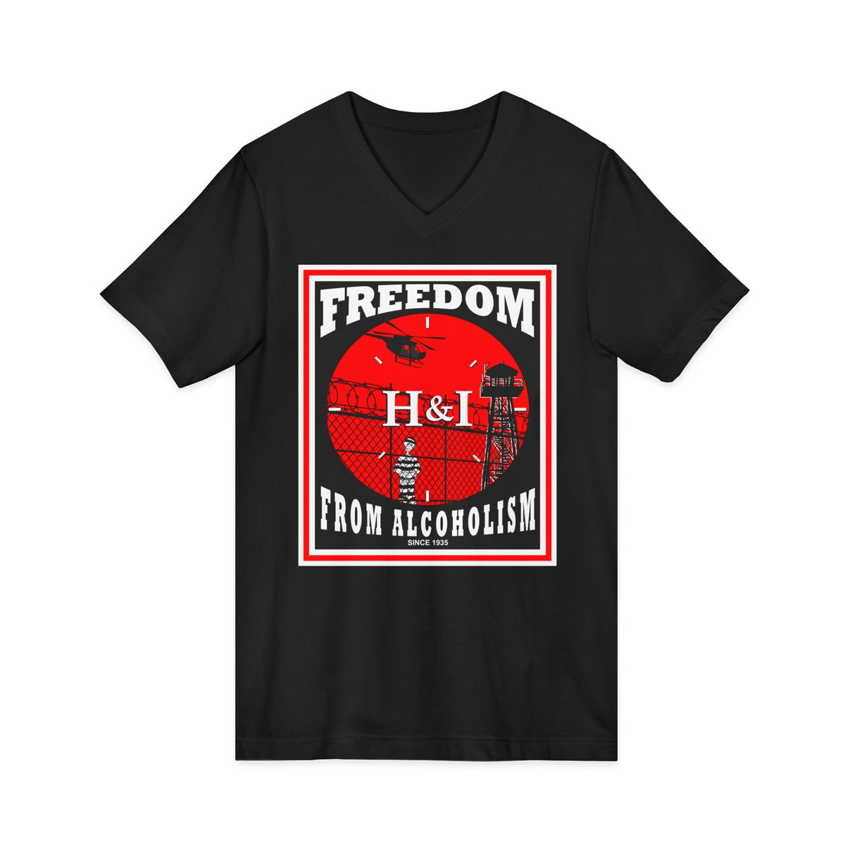 H&I Freedom From Alcoholism AA V-Neck Tee
