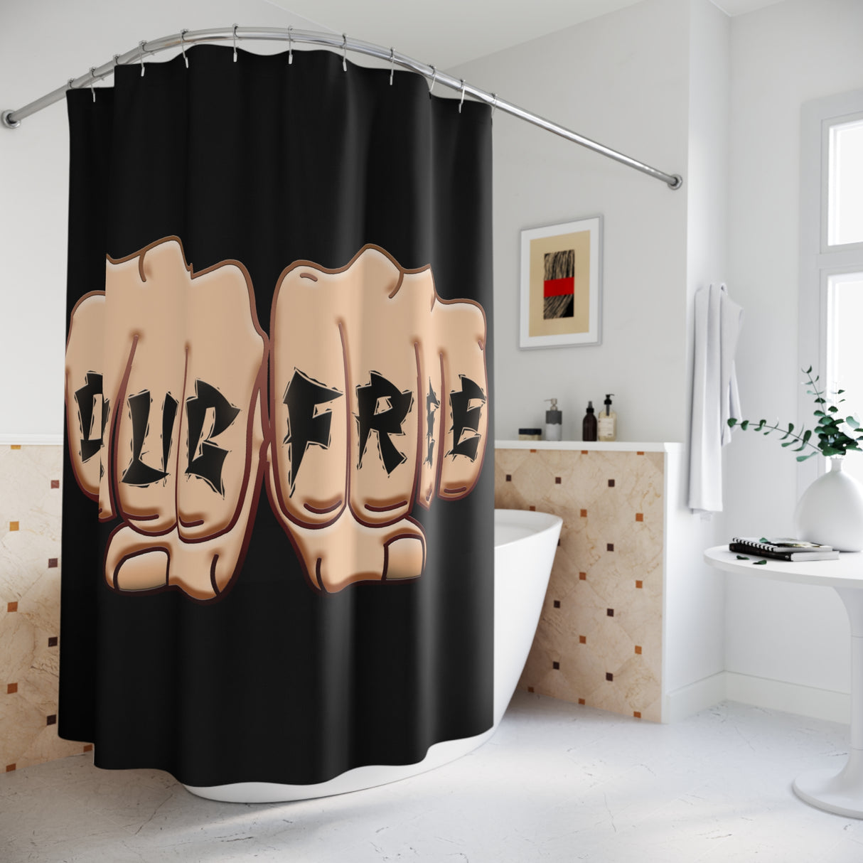 Drug Free Fist Shower Curtains