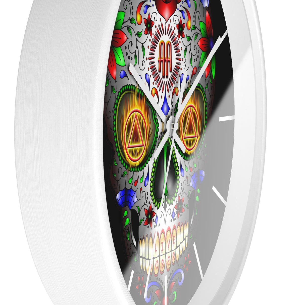 AA Sugar Skull Wall Clock