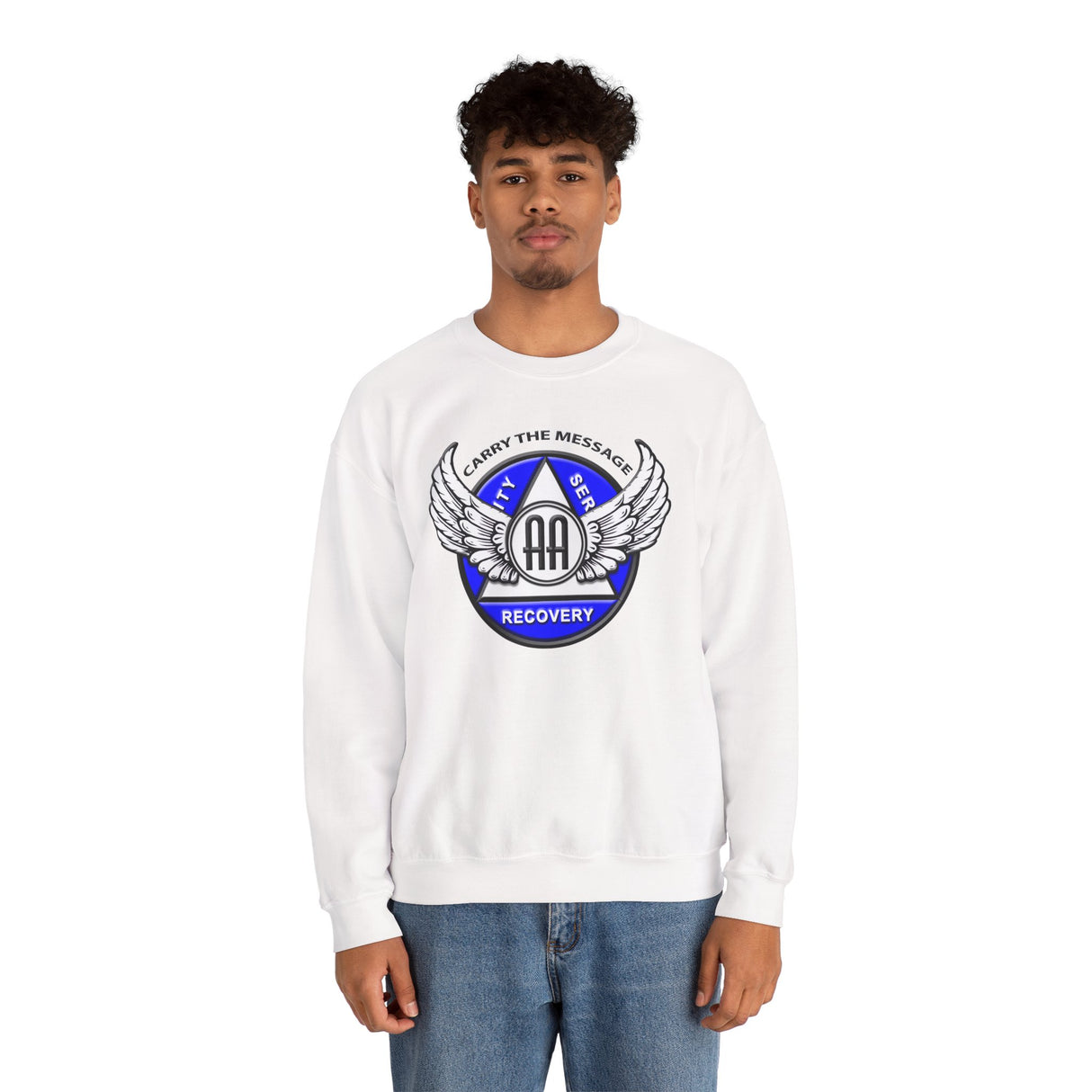 Winged AA Symbol dtg Crewneck Sweatshirt