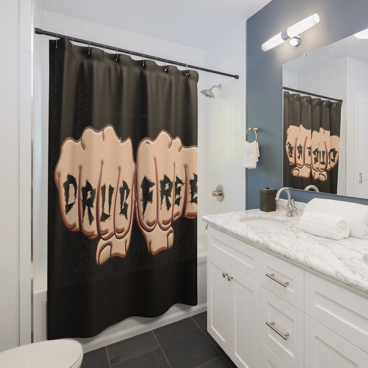 Drug Free Fist Shower Curtains