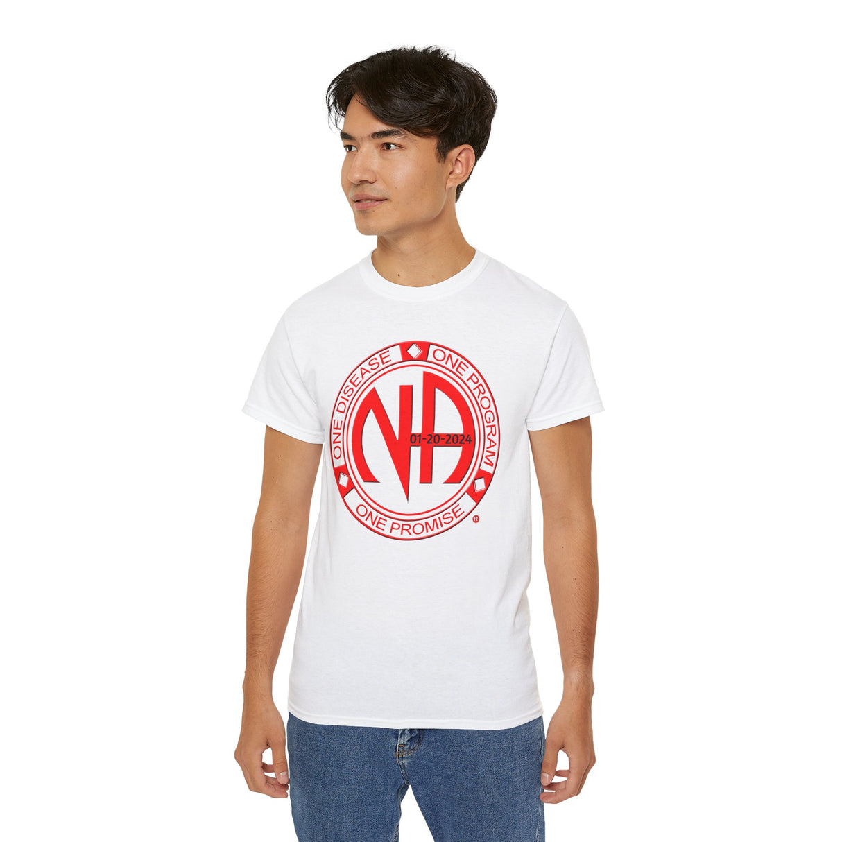 Custom Red One Disease, One Program Unisex Tee