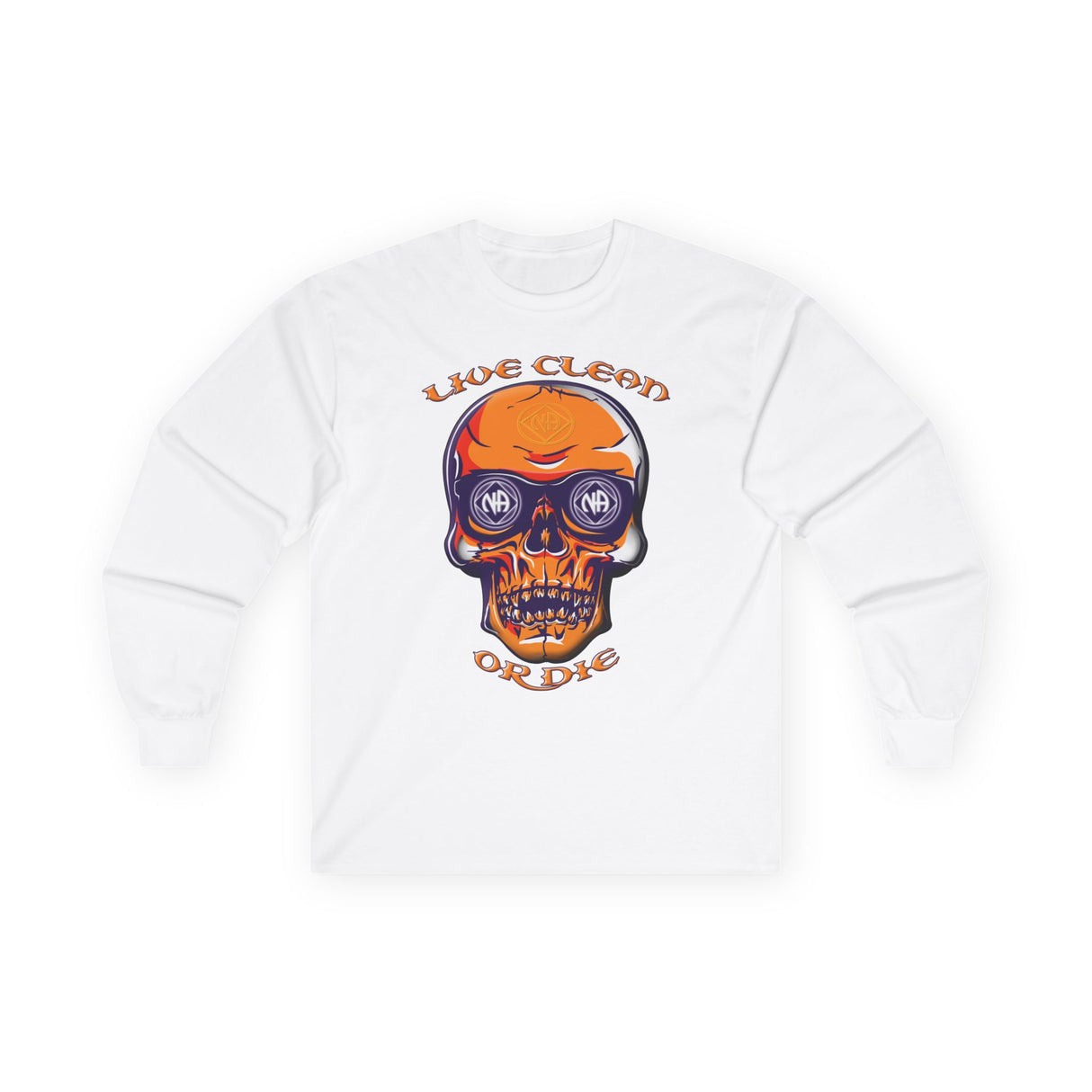 Live Clean Skull Long Sleeve dtg Tee