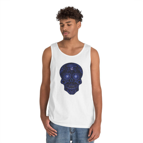 Sugar Skull In Blue NA dtg Tank Top