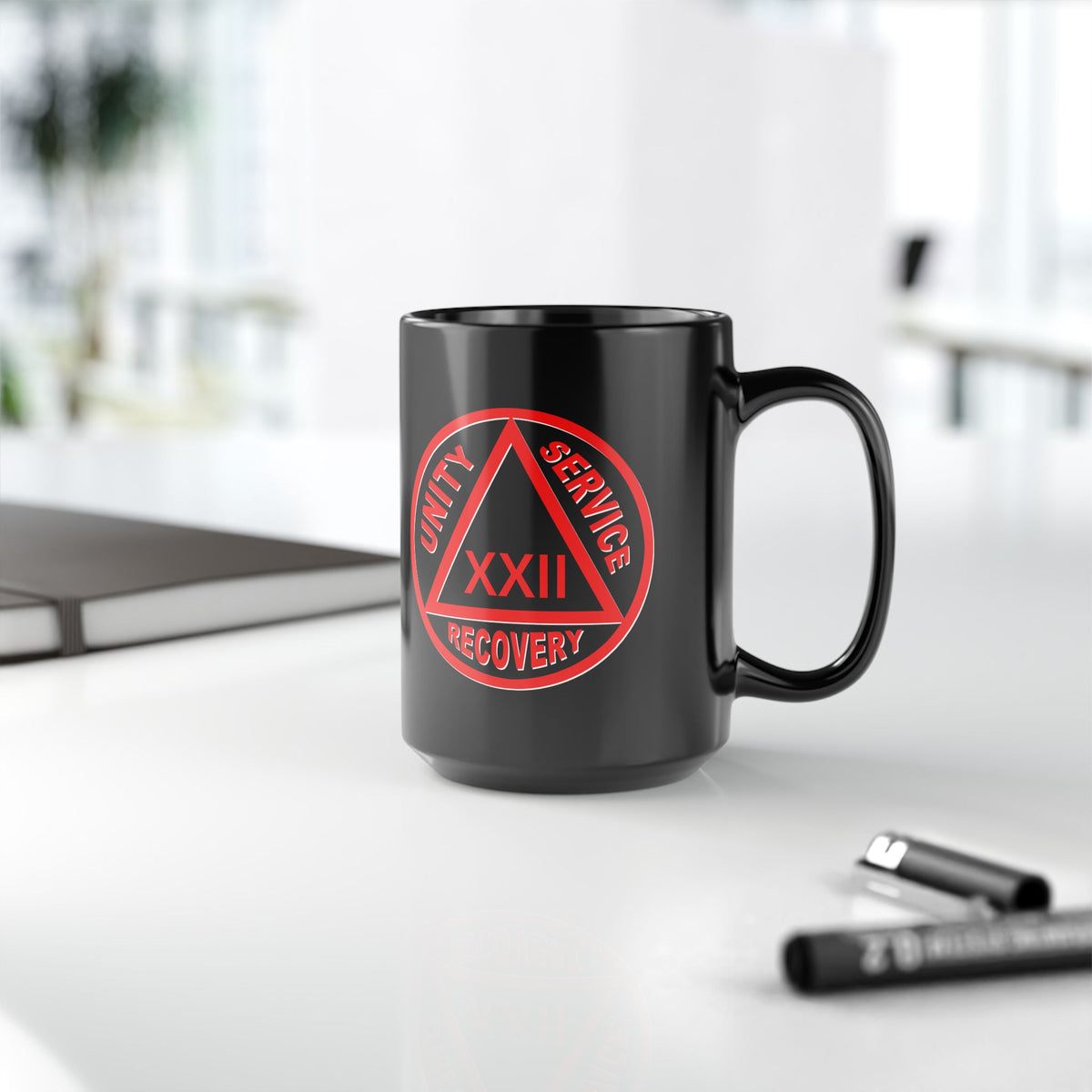 Black & Red AA Logo Customized 15oz AA Ceramic Mug
