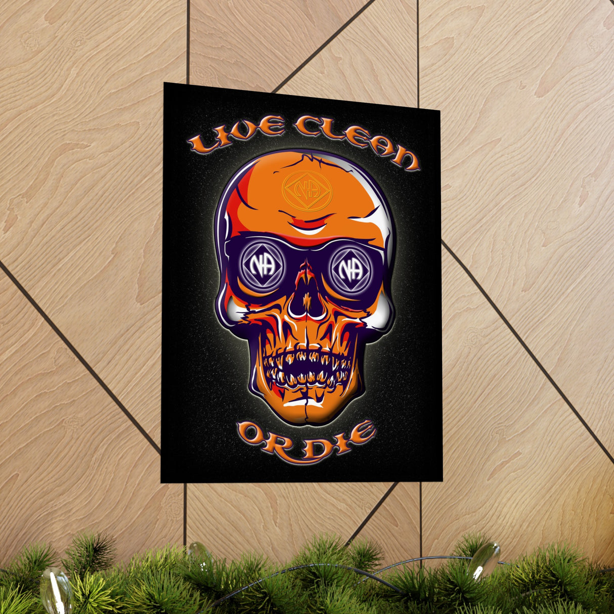 Live Clean Skull Vertical Posters