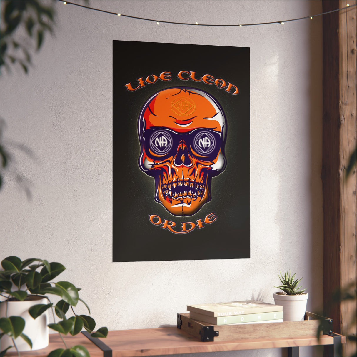 Live Clean Skull Vertical Posters