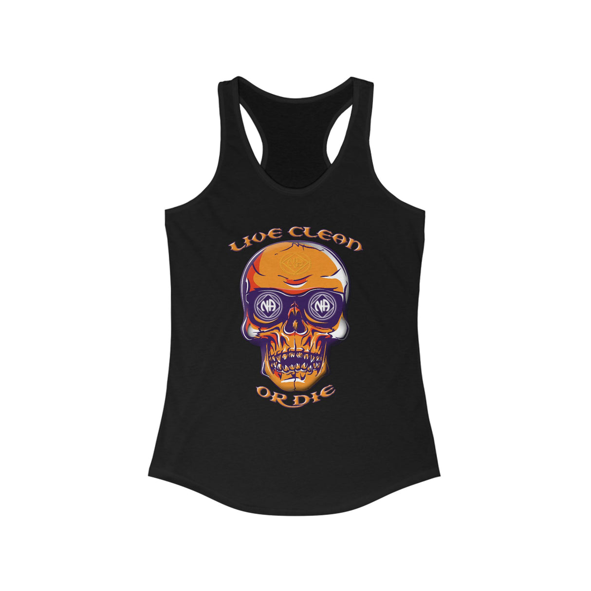 Live Clean Or Die Skull NA Racerback Tank