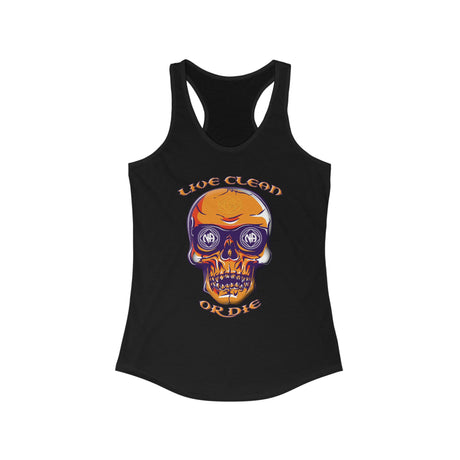 Live Clean Or Die Skull NA Racerback Tank