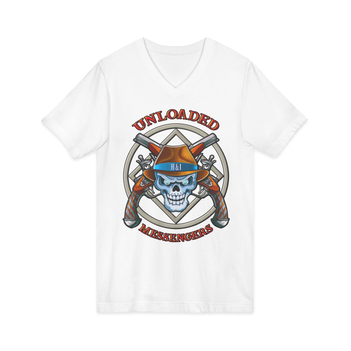 Unloaded Messenger dtg V-Neck Tee