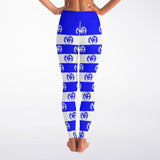 Blue & White NA Symbols Yoga Leggings - AOP