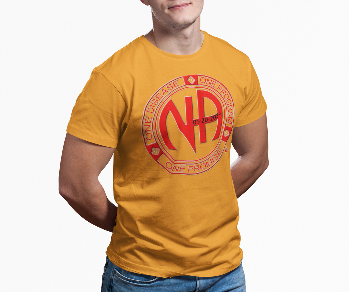 Custom Red One Disease, One Program Unisex Tee