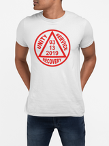 Custom Red Sober Date AA Symbol Unisex Tee
