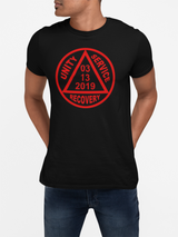 Custom Red Sober Date AA Symbol Unisex Tee