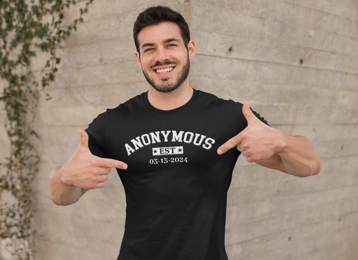Custom Anonymous Est Clean Date Unisex Tee